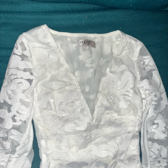 RARE House of CB white lace sequin Casmia dress size XS bride wedding - Picture 9 of 9